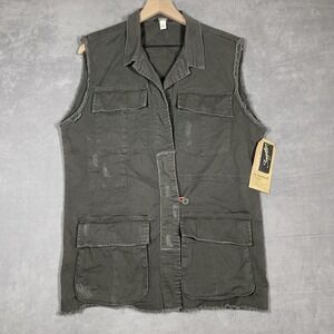 Supplies‎ Reworked Utility Vest Men's M Gray Green Cargo Military Style